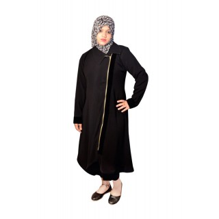 Irani Monto Coat - Trio pattern with zipper in Black Colored